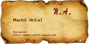 Machó Antal névjegykártya